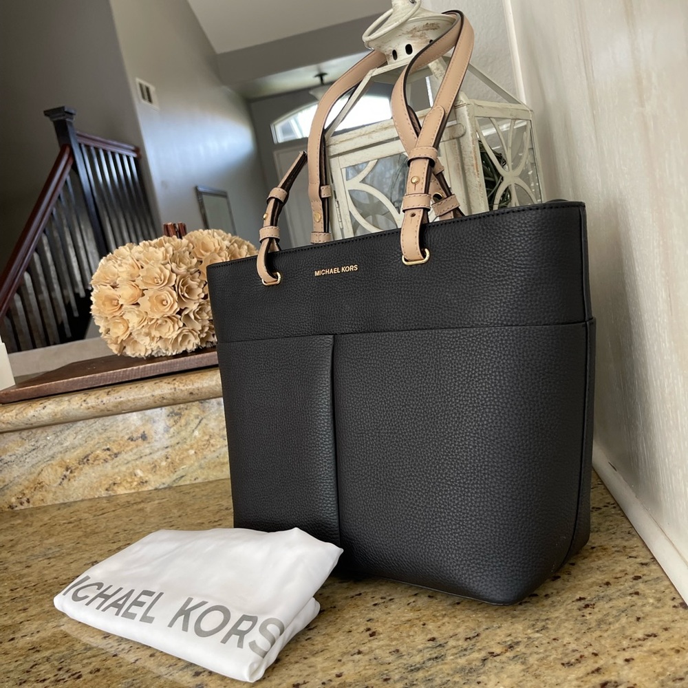 New 🖤 mk  Bedford M top zip pocket pebbled leather tote - Picture 3 of 11